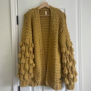 Wishlist Bubble Sleeve Chunky Knit Cardigan